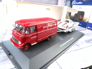 SET MERCEDES L319 camion furgone corsa + Porsche 911 RS 2.7 + rimorchio Schuco 1:43 - Foto 1 di 8
