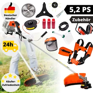 Rasentrimmer Benzin Motorsense 52 ccm Freischneider 5,2 PS Trimmer Set Zubehör - Bild 1 von 11