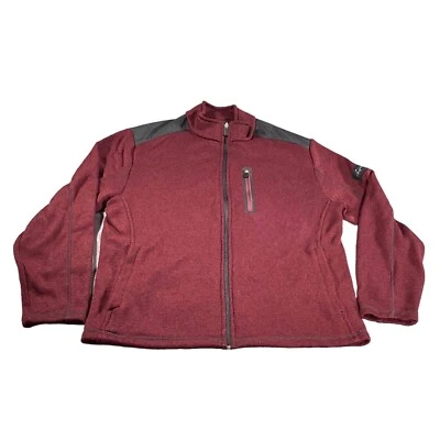 Chaqueta Greg Gordon Para Hombres M Borgoña Tejida Cremallera Logo Tiburón Club de Golf Tasso Elba Foto 1 de 4