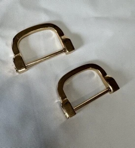 30mm(1.18") U Shape Horseshoe D-Rings Screw-in Buckle Gold Tone 2pcs - Picture 1 of 7
