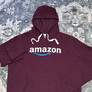NUEVO SIN ETIQUETAS Amazon Employee Sudadera con Capucha Hombres M Granate SpellOut Logo Pullover - Imagen 1 de 20