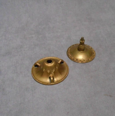 2 ROSACES Anciennes Coupelles en BRONZE  Laiton  pour Plafonnier Lustre Déco - Photo 1/4