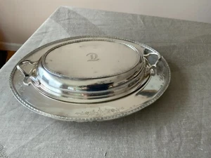 Vintage 847 Rogers Bros Argosy Silver Plated oval lidded serving tray platter - Picture 1 of 10