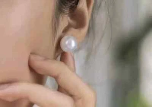 Real AAA+ 10-9 MM WHITE Natural SOUTH SEA PEARL Earrings 14K GOLD stud earrings - Picture 1 of 3