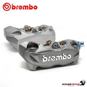Pair of Brembo radial monobloc M432B front brake calipers titanium 100mm - Picture 1 of 10