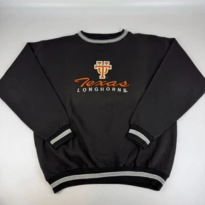Sudadera de Colección Texas Longhorns Para Hombres Talla L Cuello Redondo Negra Hecha en EE. UU. - Imagen 1 de 7
