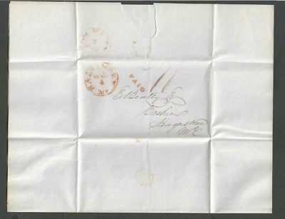 1841 Baltimore Md Merchants Bank Paid 10 In Red On Printed Letterhead - Image 1 of 2