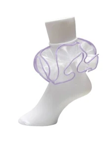 GIRLS BIG FULL RUFFLE SOCKS!!! (White w/ Lilac Trim) PAGEANT FANFARE ORGANZA - Picture 1 of 1