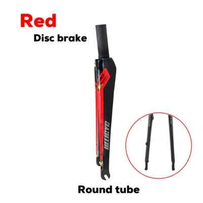 Carbon Fiber Road Bike Rigid Fork Disc Rim Brake Round Tapered Tube 700C - Image 1 of 4