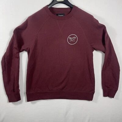 Brixton Crewneck Sweatshirt Pullover Burgundy Graphic Print Men's Small - Image 1 of 4