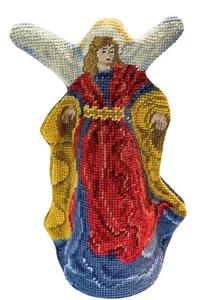 "Topper de árbol de ángel de Navidad con punta de aguja de lana vintage Lillian Vernon 10,5"" de alto" - Imagen 1 de 7