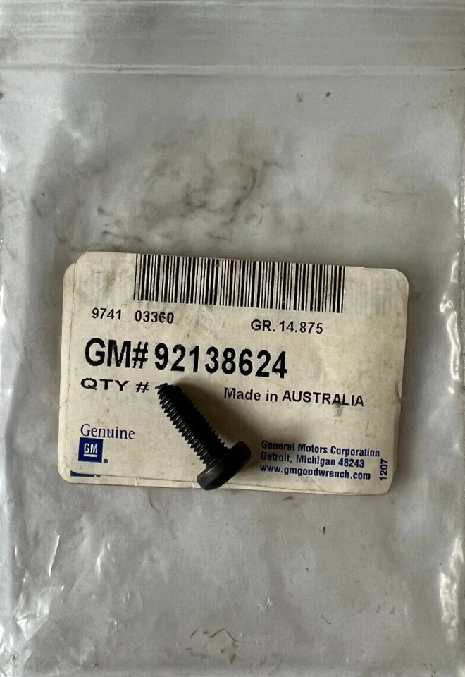 2004-06 Pontiac GTO Driver Seat Shoulder Belt Guide Bolt GM 92138624 - Pack of 1 Foto 1 de 1