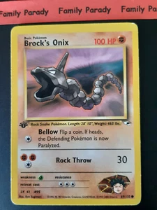 Brock's Onix 100Hp 69/132 Carta Pokemon Gym Heroes Wizards Edition 1 Inglés - Imagen 1 de 2