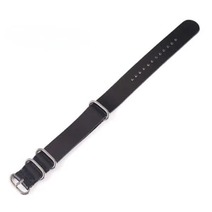  Bushed Genuine Leather Watch Band Straps Mens Single Pass 14/16/18/20/22/24mm - Picture 1 of 20
