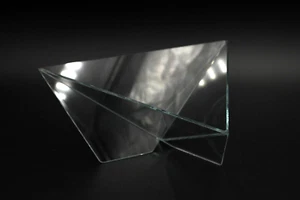 Vintage 1988 Side 3 Three Glass Postmodern Sculptural Triangular Bowl - Picture 1 of 7
