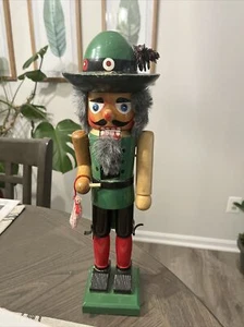 Vintage Nussknacker 15" Weihnachten Sammlerstück grün Holzfigur - Bild 1 von 10