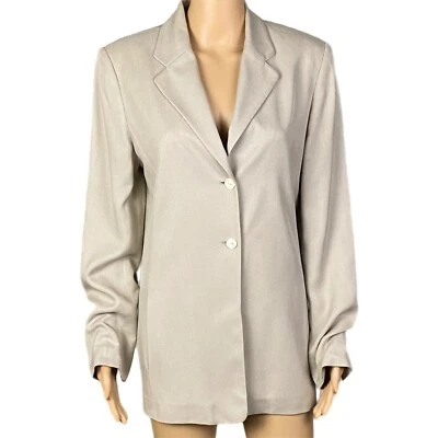 Blazer Valerie Stevens 100% Pura Seda, beige con bolsillos. Talla 8. Usado en excelente estado Foto 1 de 4