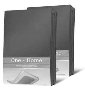 2 Spannbettlaken anthrazit 140x200 cm - 160x200 cm Microfaser Spannbetttuch Set - Bild 1 von 5