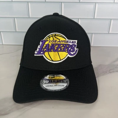 Los Angeles Lakers Hat Cap Fitted Mens Small Medium Black NBA 39Thirty New Era - Image 1 of 4
