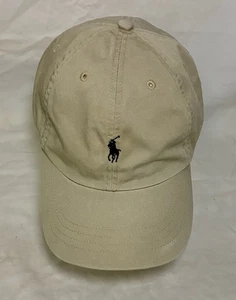 Cappello vintage Polo Ralph Lauren berretto baseball strapback pony 100% cotone cachi - Foto 1 di 12
