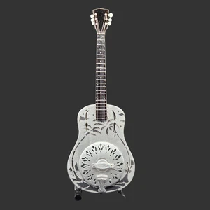 Miniature Guitar Dire Straits Brothers In Arms Resonator Acoustic Model Stand - Picture 1 of 7