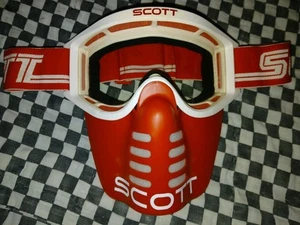 Vintage SCOTT USA 89 Goggles mask Motocross mx White / Red Guard U.S. - Picture 1 of 16