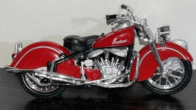 Maisto Indian Chief Red Motorcycle DieCast Metal With Plastic Parts 1:18 1999 - Image 1 of 4