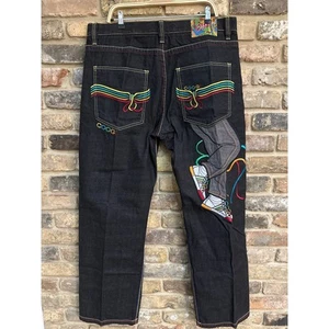 Pantalones de mezclilla vintage Y2K Coogi 38x34 holgados pierna ancha bordados ropa de calle patinador - Imagen 1 de 15