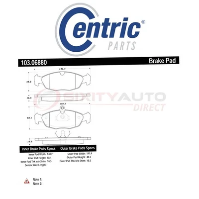 Centric C-TEK Ceramic Disc Brake Pads for 1994-2010 Chevrolet Chevy 1.4L sf Foto 1 de 4