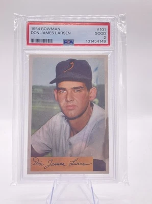 1954 Bowman #101 Don James Larsen PSA 2~~~Tarjeta de novato🔥🔥🔥 Foto 1 de 2
