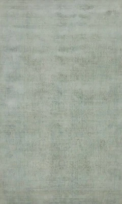 Handmade Transitional Solid Silk Carpet Geometric Oushak Oriental Rug 5x8 Ft - Image 1 of 4