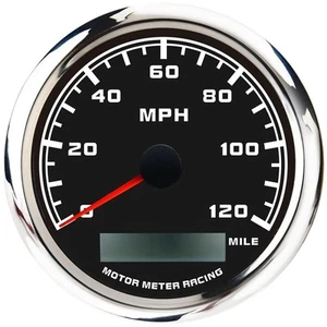 W Pro Series 85mm 3-3/8" GPS Speedometer Digital Odometer 120 MPH Black Dial ... - Bild 1 von 5