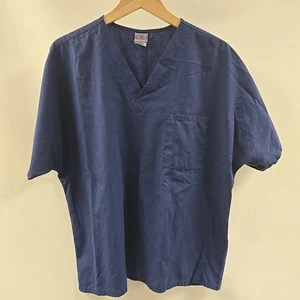 Cherokee Authentic Workwear Classic Scrub Top Navy Pit To Pit 25in Large - Picture 1 of 7