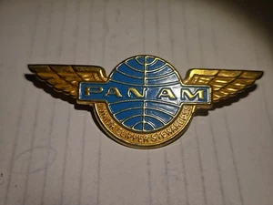 Vintage PAN AM Airlines JUNIOR CLIPPER STEWARDESS Flügel Metall Pin - Bild 1 von 2