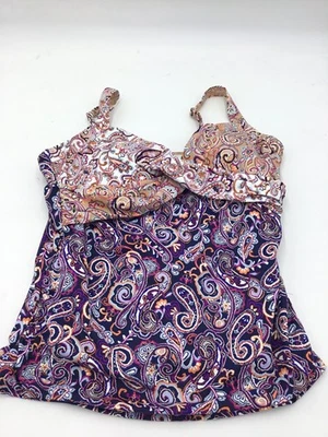 Traje de baño Lands End para mujer con aros Tankini, púrpura tostado cachemira, 16 Foto 1 de 2