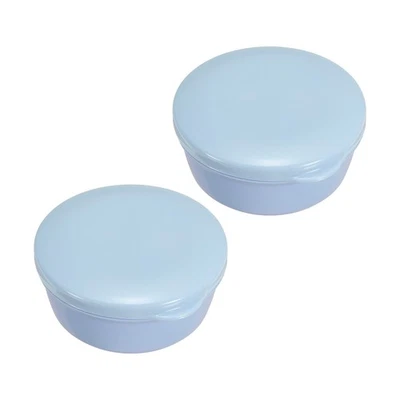 Travel Soap Container, 2 Pack Round Soap Holder Travel Case Box, Blue - Imagem 1 de 4