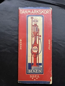 1938 DENMARK DENMARKSKORT STANDARD ESSOLUBE ROAD MAP - Foto 1 di 8