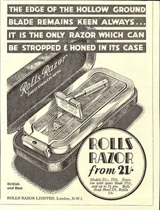 Original 1933 Reklame ROLLS RAZOR Selbststichmesser (3) Vintage Kleindruckanzeige - Bild 1 von 1