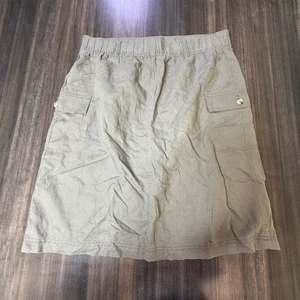 Liz Claiborne Olive Green Linen Cotton Blend Knee Length Cargo Skirt - Picture 1 of 3