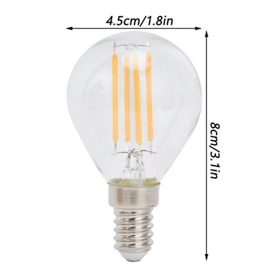 110V 6PCS E12 LED Globe Bulbs 4W G45 Vintage Filament Lamp Clear Glass Bulb - Image 1 of 4