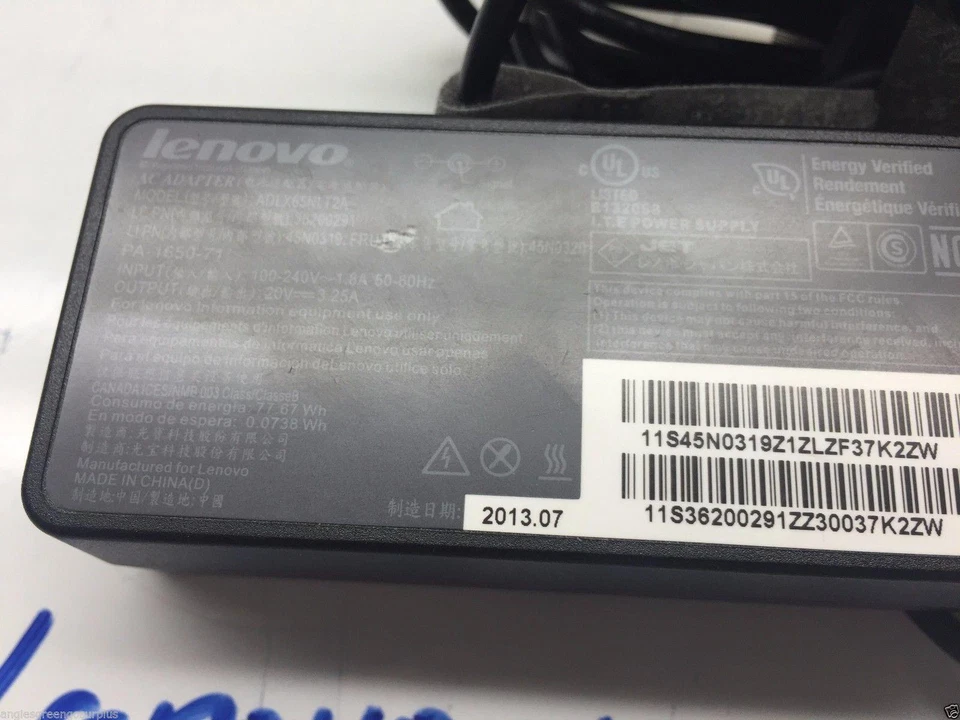 Adaptador de CA original Lenovo ADLX65NLT2A 36200291 45N0319 45N0320 PA-1650-71 Foto 1 de 1