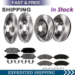 12X Front & Rear Brake Rotors with Brake Pads For Chevrolet Impala 2011 - 2013 - Foto 1 di 9