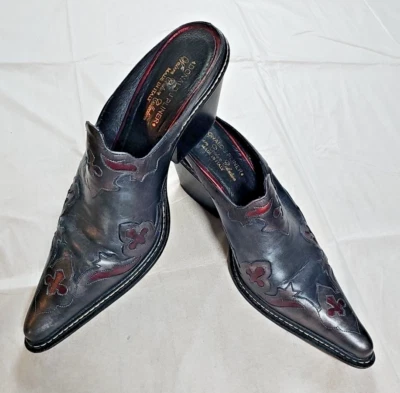 D J Pliner Mujer Western Couture Collection Negro, Borgoña Talla 10MUS Bota Mula Foto 1 de 4