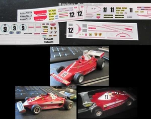 1/32 Scale Decals for Scalextric Ferrari 312T, 312T3 - 4 Variations - Picture 1 of 7
