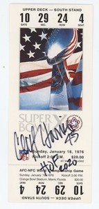 Cliff Harris HOF Signed Auto Super Bowl X Ticket  Dallas Cowboys