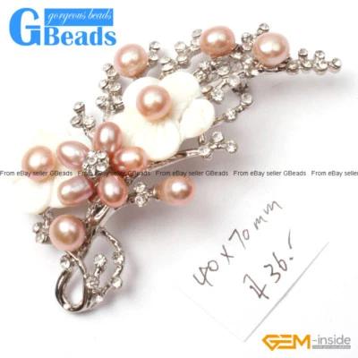 Broche prendedor flor perla enchapado en oro blanco joyería de moda envío gratuito encanto Foto 1 de 4