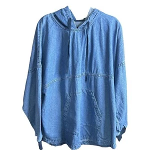 Spirit Jersey Oversized Denim Baumwolle Hoodie Größe L - Bild 1 von 14