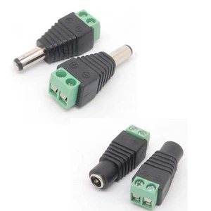 12V DC Power Jack Connectors Male/female Cable Adapter for CCTV Camera CAM DVR - Afbeelding 1 van 14