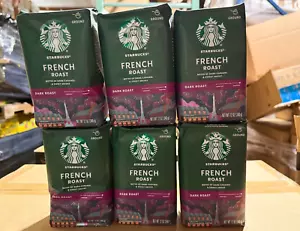 Starbucks Dark Roast GroundCoffee francés Roast paquete de 6 cheque BB! - Imagen 1 de 1