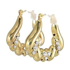 14k Gold-Filled Earring With Crystals 1.3x1.3Inches Made in USA